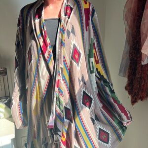 Bubble B. brand, oversized Medium. Grey with red, yellow, green, and white.